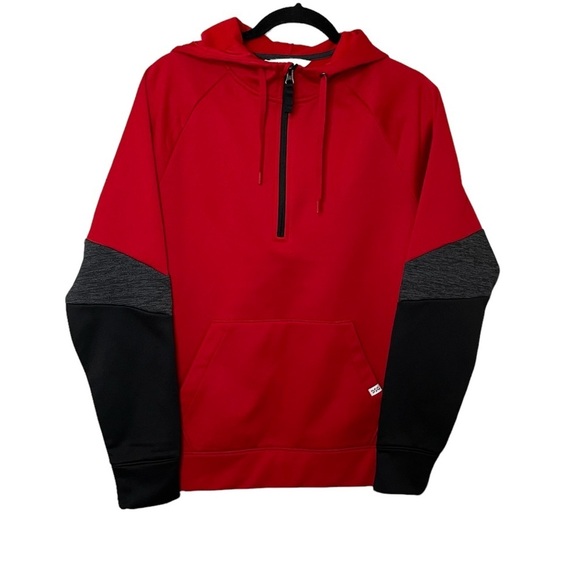 NWT DSG Men’s Everyday Performance Fleece 1/2 Zip Hoodie Pullover Red Size S - Picture 3 of 10